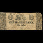 Canada, Exchange Bank, 1 dollar : May 21, 1844