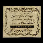 Canada, George King, 6 coppers <br /> June 1, 1772