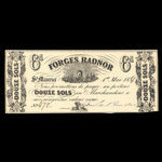 Canada, Forges Radnor, 6 pence <br /> May 1, 1857