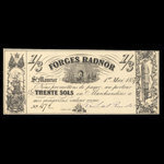 Canada, Forges Radnor, 1 shilling, 3 pence <br /> May 1, 1857
