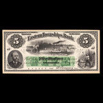 Canada, Eastern Townships Bank, 5 dollars : July 1, 1873