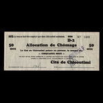 Canada, Cité de Chicoutimi, 50 cents <br /> February 21, 1935