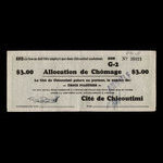 Canada, Cité de Chicoutimi, 3 dollars <br /> February 10, 1935