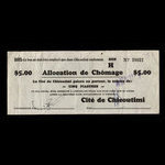 Canada, Cité de Chicoutimi, 5 dollars <br /> December 20, 1934