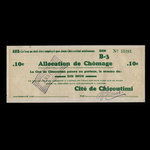 Canada, Cité de Chicoutimi, 10 cents <br /> 1936