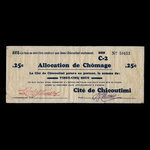 Canada, Cité de Chicoutimi, 25 cents <br /> December 31, 1936