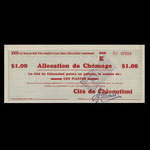 Canada, Cité de Chicoutimi, 1 dollar <br /> 1936