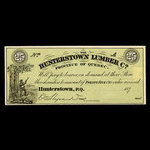 Canada, Hunterstown Lumber Co., 25 cents <br /> 1875