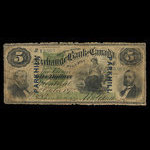 Canada, Exchange Bank of Canada, 5 dollars <br /> October 1, 1872
