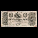 Canada, Lower Canada Bank, 3 dollars <br /> 1838