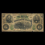 Canada, Molsons Bank, 6 dollars <br /> November 5, 1871