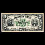 Canada, Molsons Bank, 5 dollars <br /> June 1, 1872