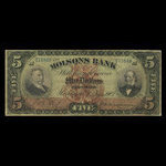 Canada, Molsons Bank, 5 dollars <br /> January 3, 1903