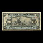 Canada, Royal Bank of Canada, 20 dollars <br /> January 2, 1913