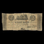 Canada, Union Bank, 2 dollars <br /> August 1, 1838