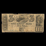 Canada, Union Bank, 3 dollars <br /> August 1, 1838