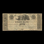 Canada, Union Bank, 5 dollars <br /> August 1, 1838