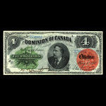 Canada, Dominion of Canada, 4 dollars <br /> May 1, 1882