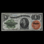 Canada, Dominion of Canada, 4 dollars <br /> May 1, 1882