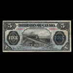 Canada, Dominion of Canada, 5 dollars <br /> May 1, 1912