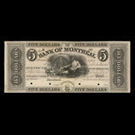 Canada, Bank of Montreal, 5 dollars <br /> 1839