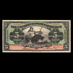Barbados, Canadian Bank of Commerce, 5 dollars <br /> January 2, 1922