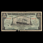 Dominica, Royal Bank of Canada, 5 dollars <br /> January 2, 1920