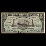 Dominica, Royal Bank of Canada, 5 dollars <br /> January 2, 1920