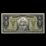 Canada, Banque d'Hochelaga, 5 dollars <br /> January 2, 1917
