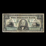 Canada, Molsons Bank, 5 dollars <br /> January 2, 1912