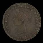 Canada, Bank of Montreal, 1/2 penny : 1843