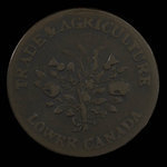 Canada, Bank of Montreal, 1 sou : 1838