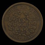 Canada, Banque du Peuple (People's Bank), 1 sou : 1838