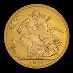 Canada, George V, 1 sovereign <br /> 1911