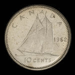 Canada, Elizabeth II, 10 cents <br /> 1962