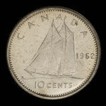 Canada, Elizabeth II, 10 cents <br /> 1962