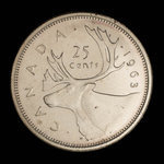 Canada, Elizabeth II, 25 cents <br /> 1963