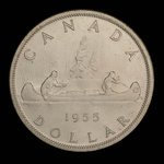 Canada, Elizabeth II, 1 dollar <br /> 1955