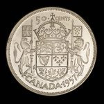 Canada, Elizabeth II, 50 cents <br /> 1957