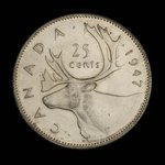 Canada, George VI, 25 cents <br /> 1947