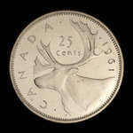 Canada, Elizabeth II, 25 cents <br /> 1961