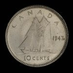 Canada, George VI, 10 cents <br /> 1948