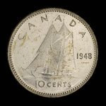 Canada, George VI, 10 cents <br /> 1948