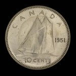 Canada, George VI, 10 cents <br /> 1951