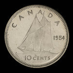 Canada, Elizabeth II, 10 cents <br /> 1954