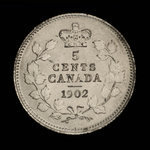 Canada, Edward VII, 5 cents <br /> 1902