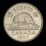 Canada, Elizabeth II, 5 cents <br /> 1965