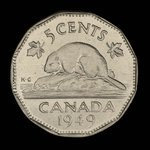 Canada, George VI, 5 cents <br /> 1949