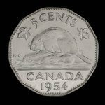 Canada, Elizabeth II, 5 cents <br /> 1954