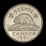 Canada, Elizabeth II, 5 cents <br /> 1961